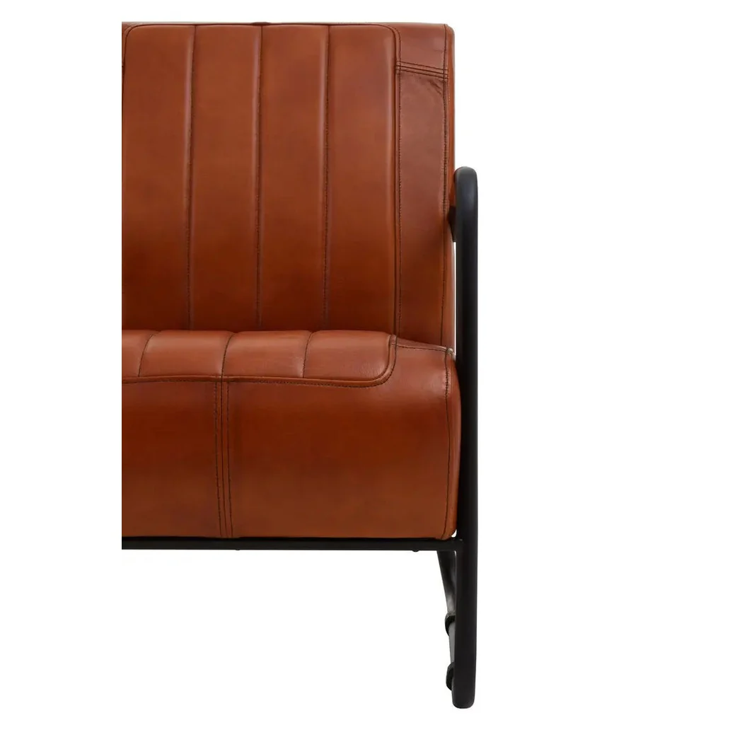 Bronson Tan Leather Armchair - Image 15