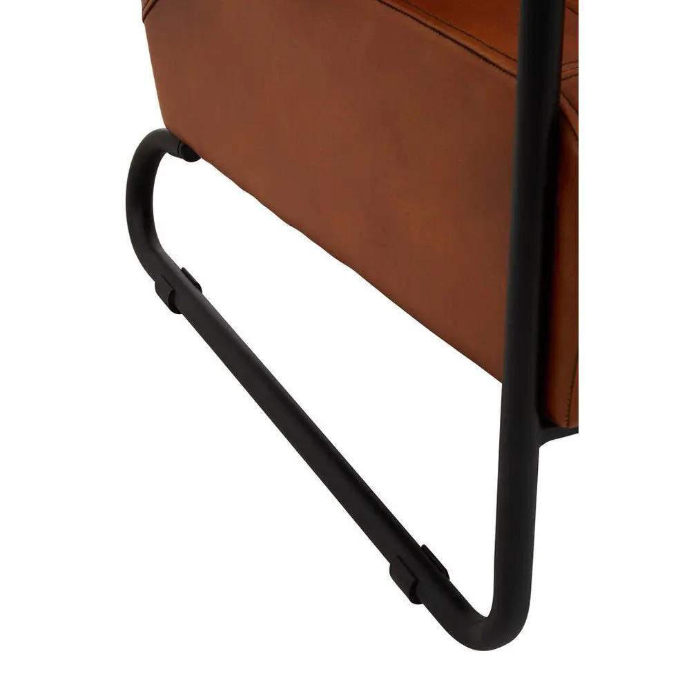 Bronson Tan Leather Armchair - Image 3