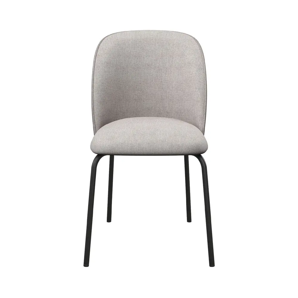 Carter 2 Tone Grey Dining Chair – Fabric Front & PU Back with Metal Legs