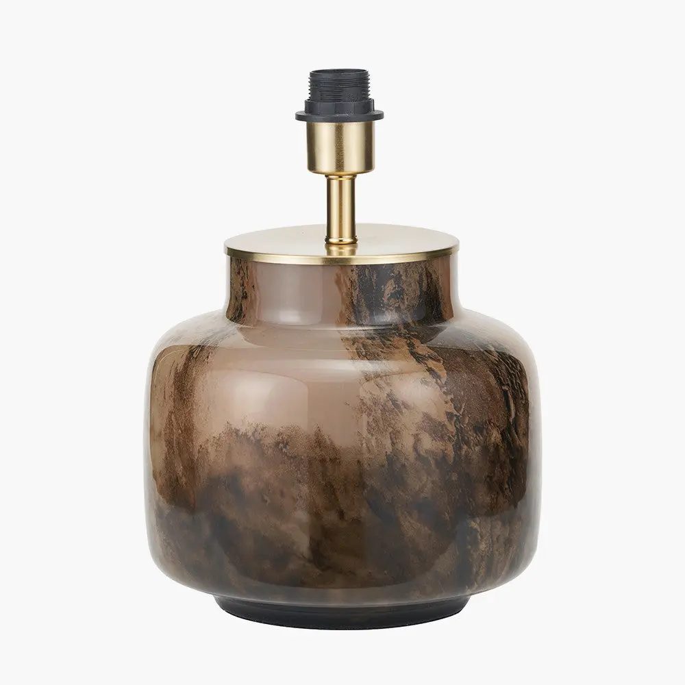 Cerdanya Brown and Beige Glass Table Lamp Base - Image 3