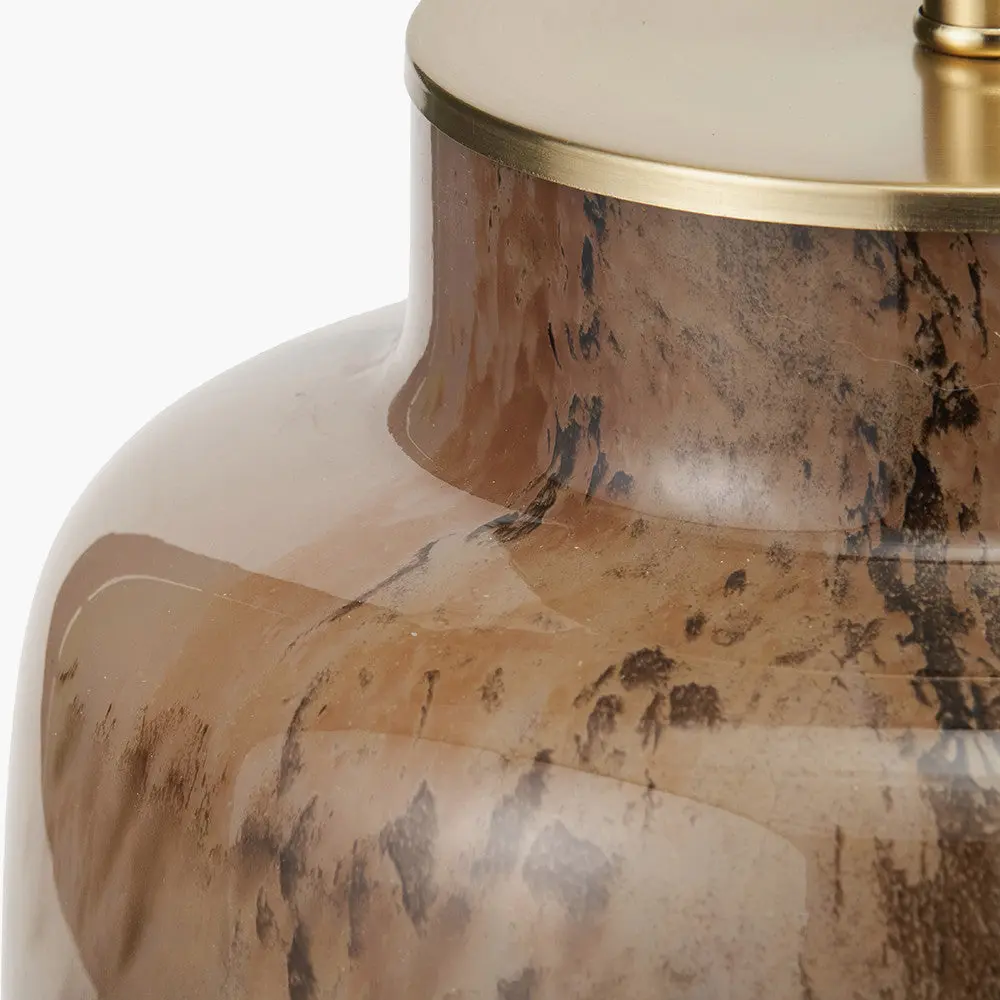 Cerdanya Brown and Beige Glass Table Lamp Base - Image 4
