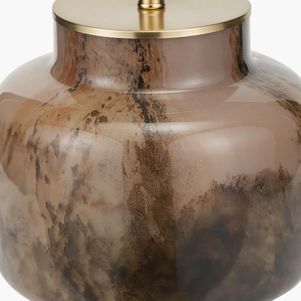 Cerdanya Brown and Beige Glass Table Lamp Base - Image 6