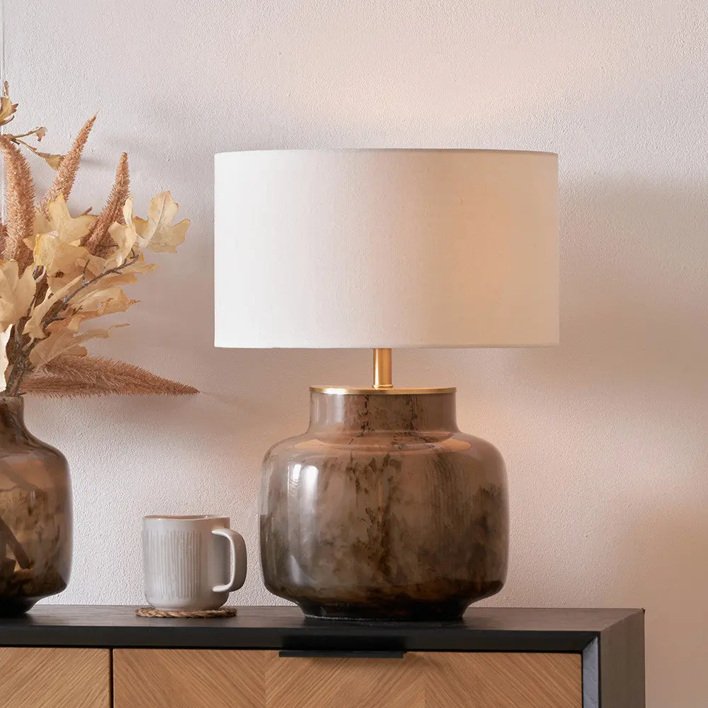 Cerdanya Brown and Beige Glass Vase - Image 5