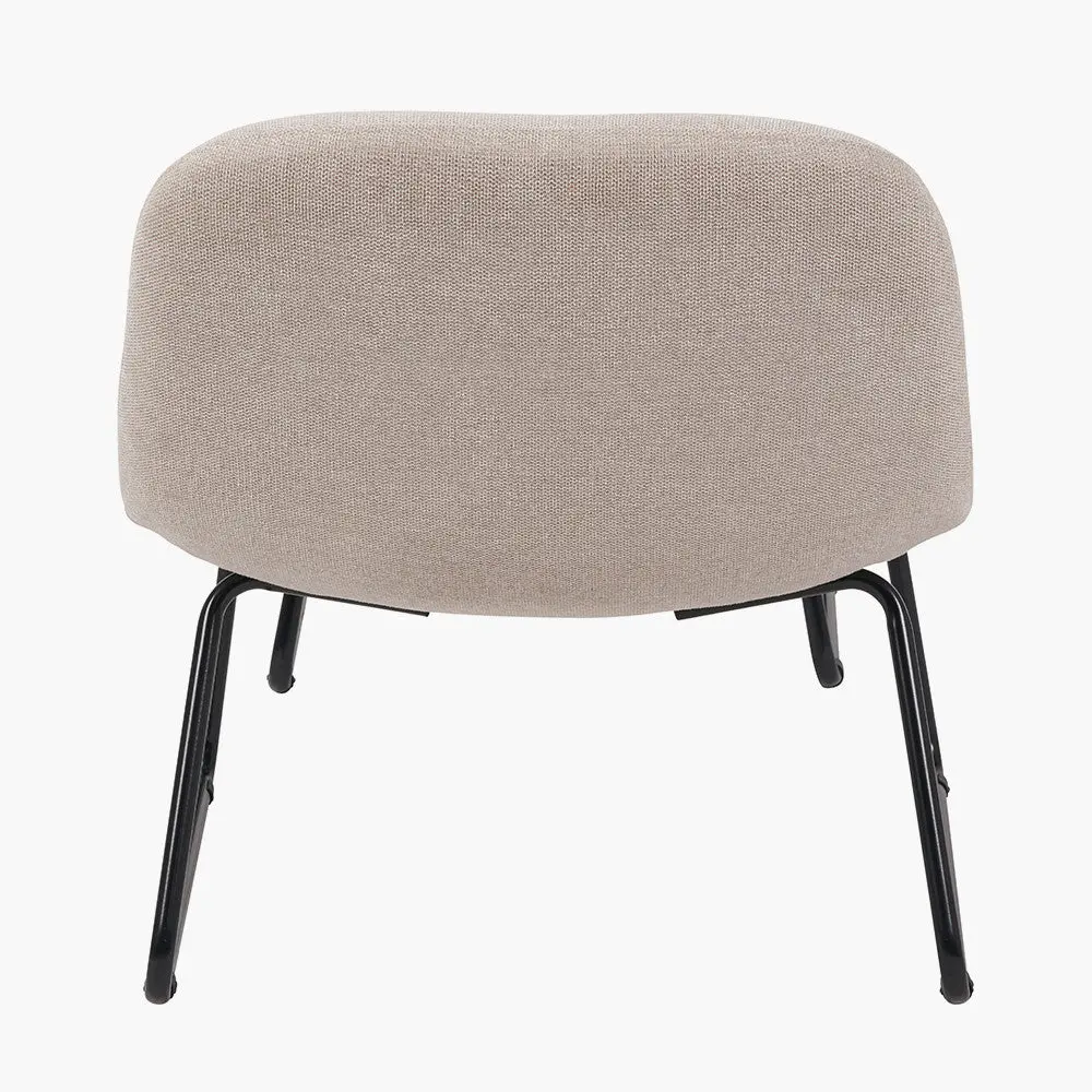 Chiara Natural Chenille Lounge Chair & Footstool – Modern Accent Set - Image 5