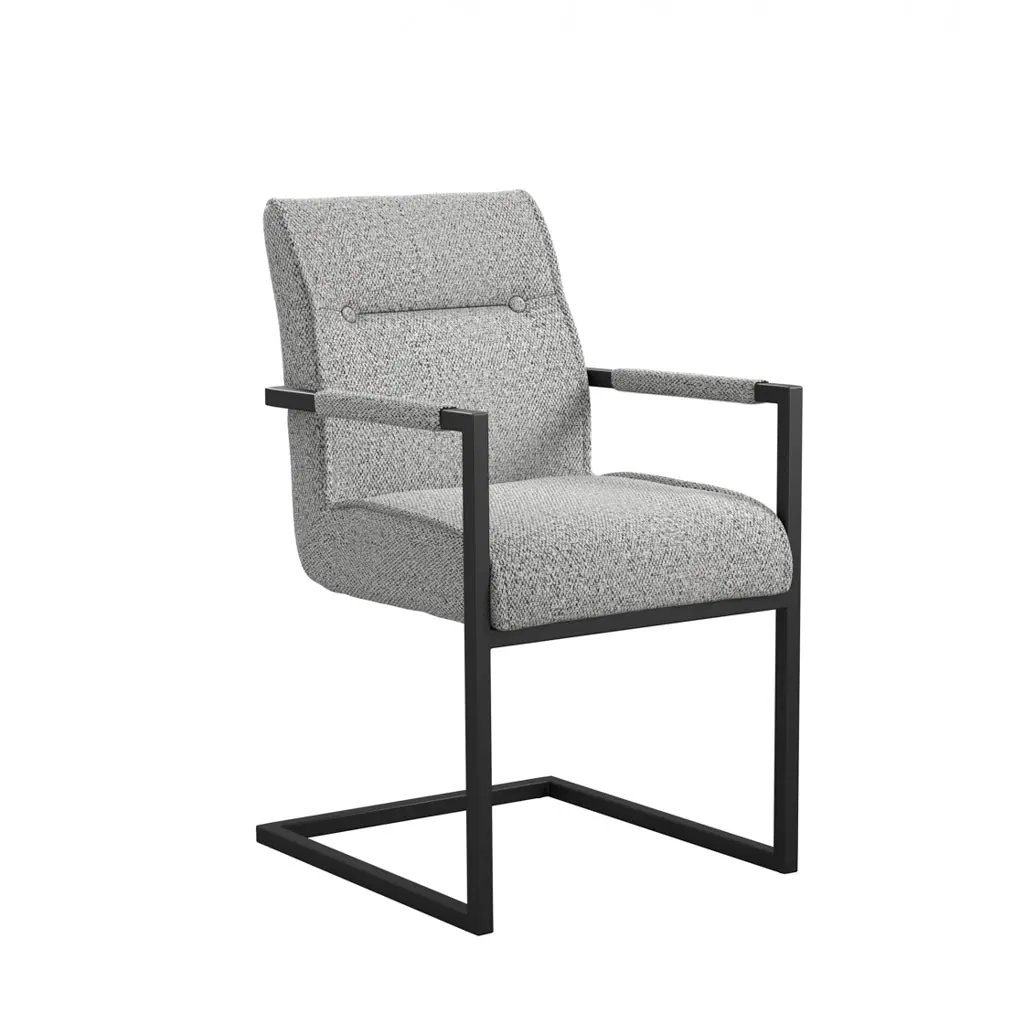 Ashford & Grey Cleaver Smoked Pearl and Black Set of 2 Dining Chairs with Arms - Image 2