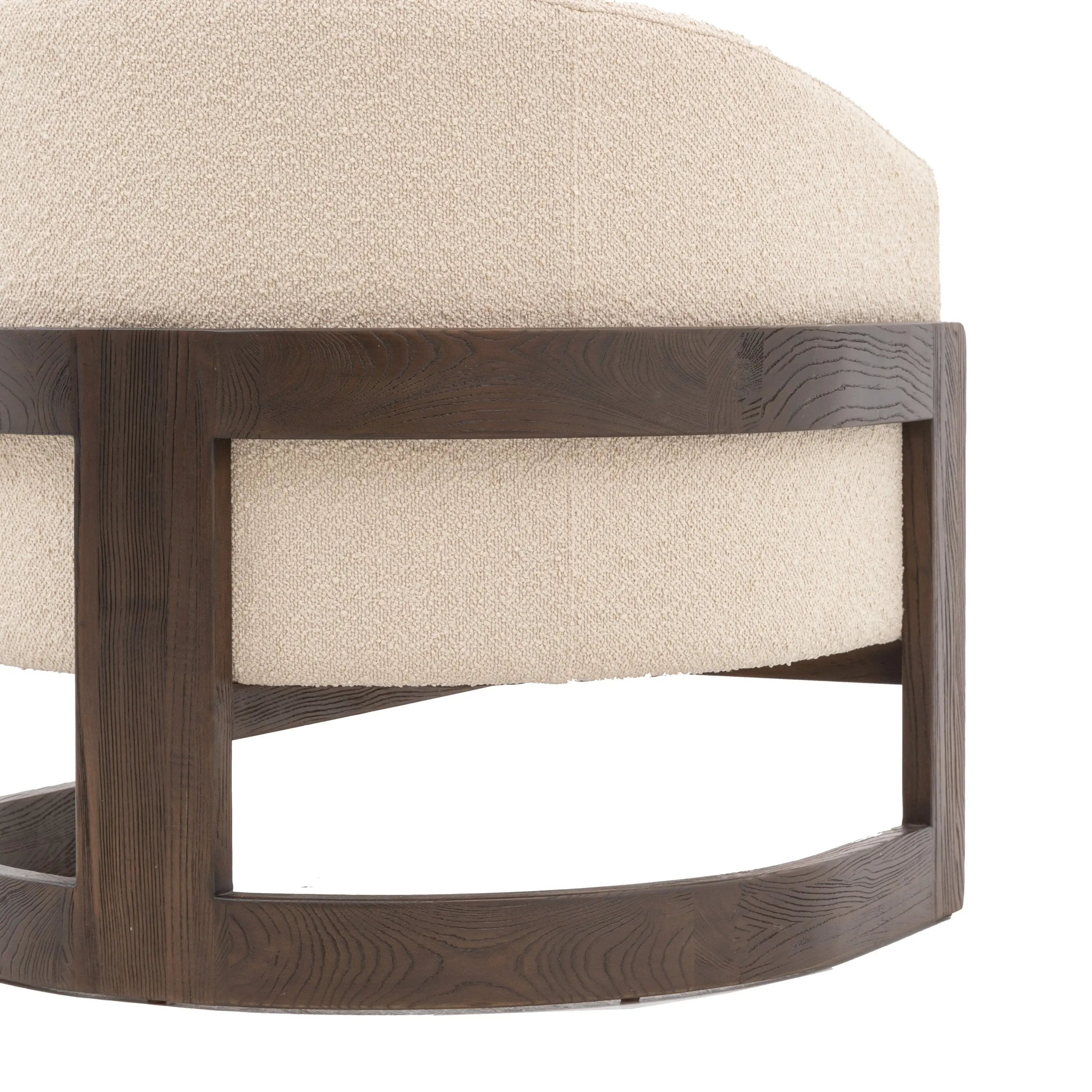 Conrad Curved Boucle Armchair in Cream - Image 10