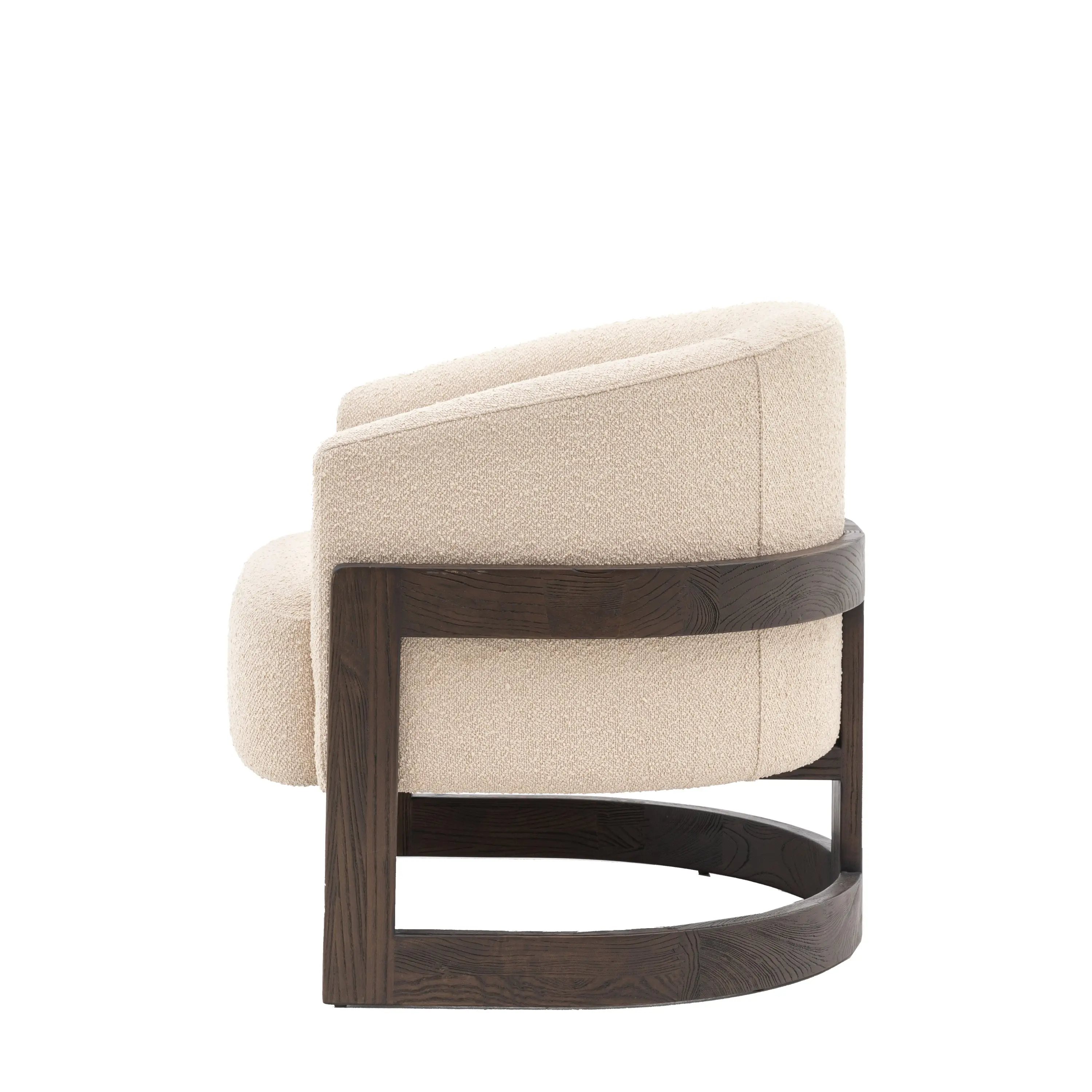Conrad Curved Boucle Armchair in Cream - Image 8