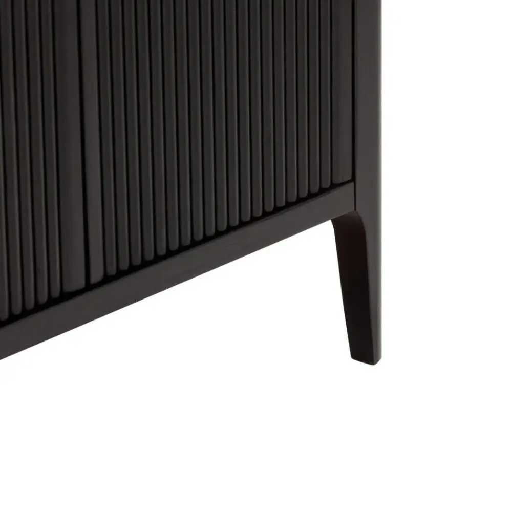 DI Designs Abberley 4-Door Black Sideboard in Oak with Ribbed Detailing - Image 2