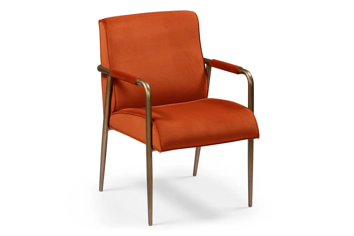 DI Designs Campden Club Chair in Rust Orange – Modern Upholstered Accent Chair
