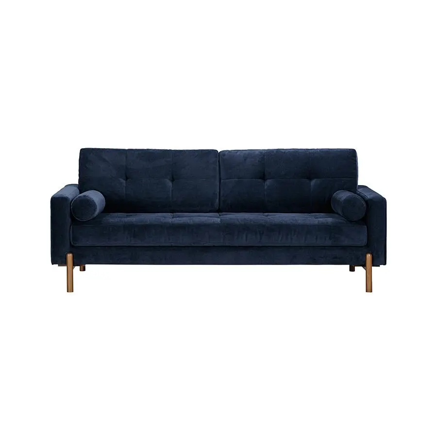 DI Designs Candover Sofa in Blue – Upholstered 3 Seater with Wooden Legs