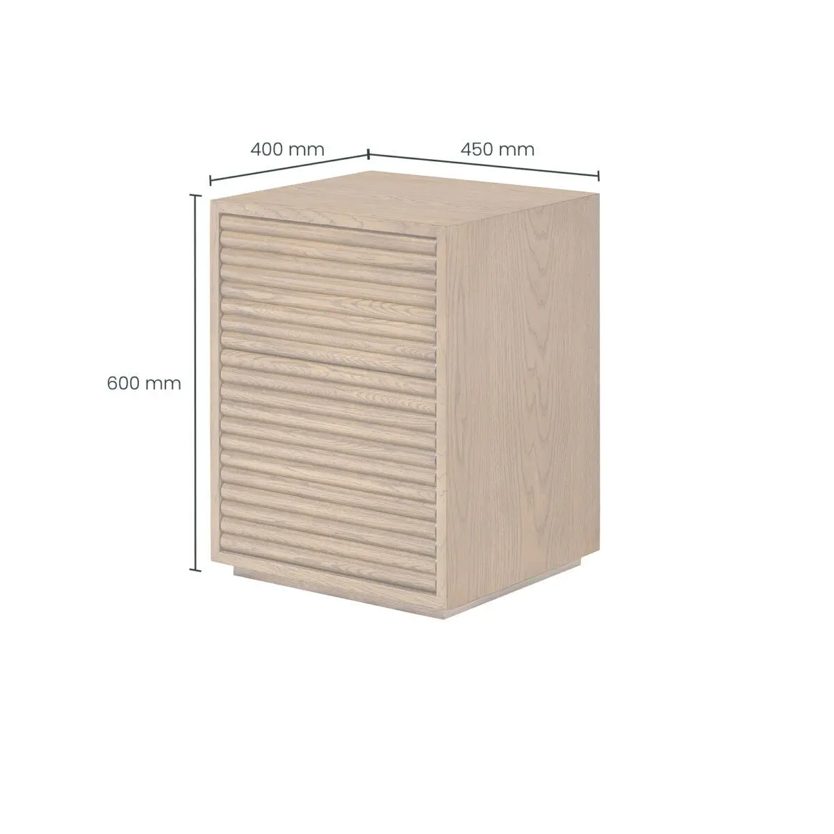 DI Designs Charlton Ribbed Walnut 2 Drawer Bedside Table – Modern Dark Wood Nightstand - Image 4
