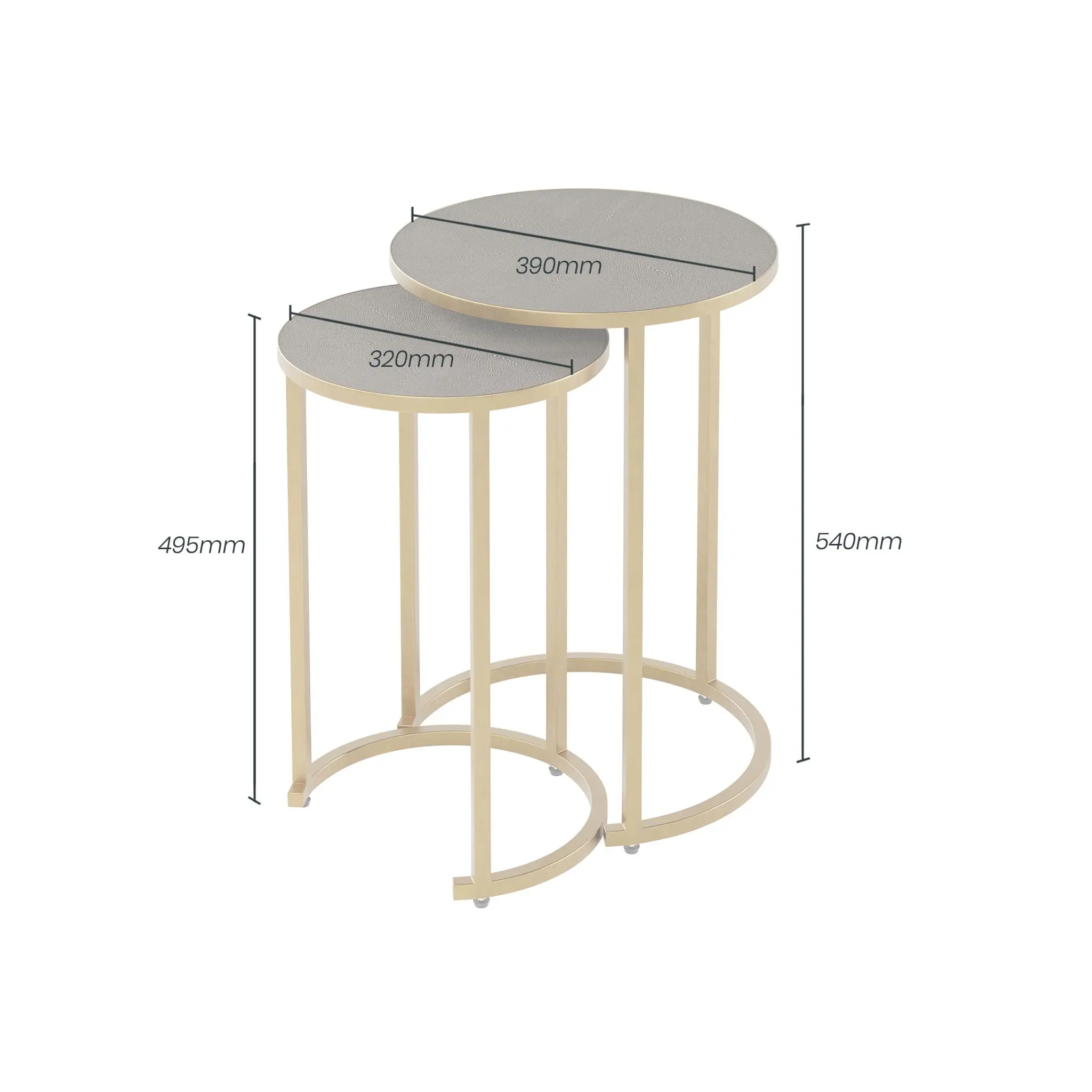 DI Designs Hampton Nest Table in Grey Faux Shagreen - Image 4
