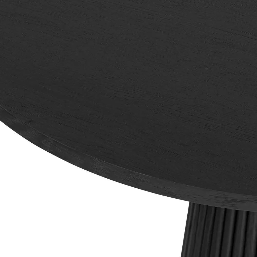DI Designs Leckford Ribbed Round Occasional Table in Black Oak - Image 4
