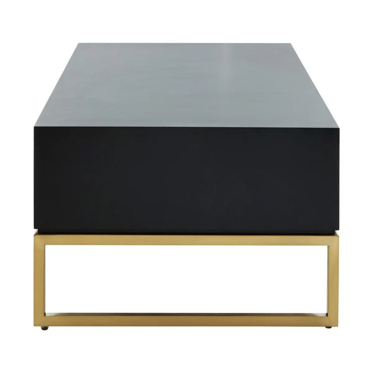 Damaris Four Drawer Coffee Table – Monochrome with Gold Handles & Base - Image 4