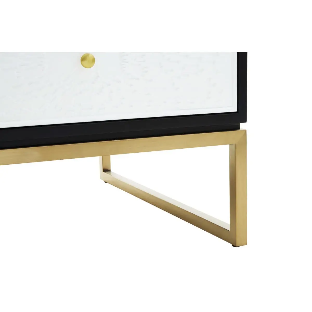 Damaris Four Drawer Coffee Table – Monochrome with Gold Handles & Base - Image 7