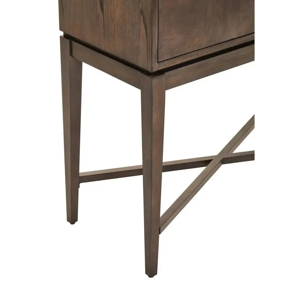 Damira Antique Grey Cabinet – 2 Door Storage with X-Base Design - Image 11