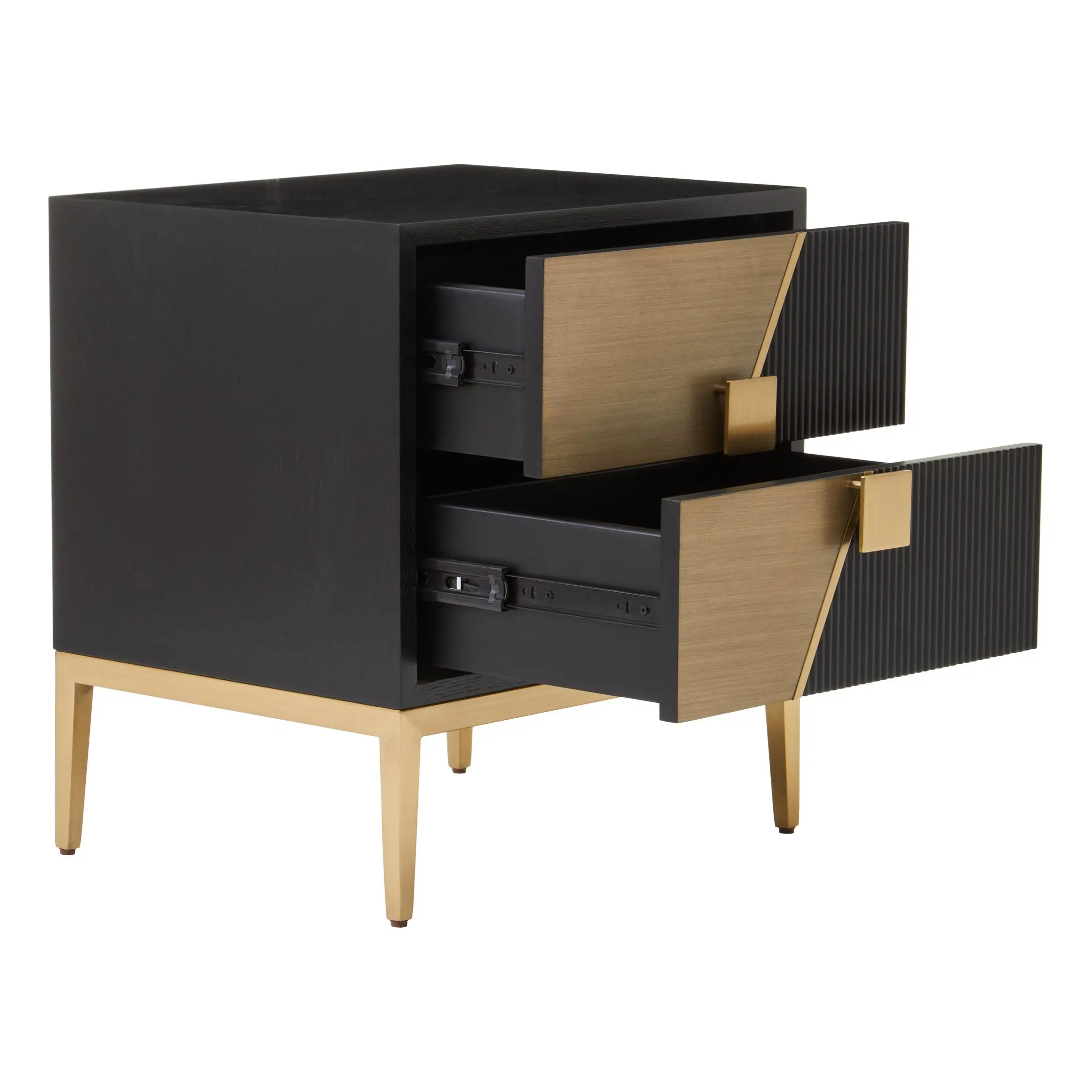 Davaro Black and Gold Side Table with 2 Drawers - Image 8