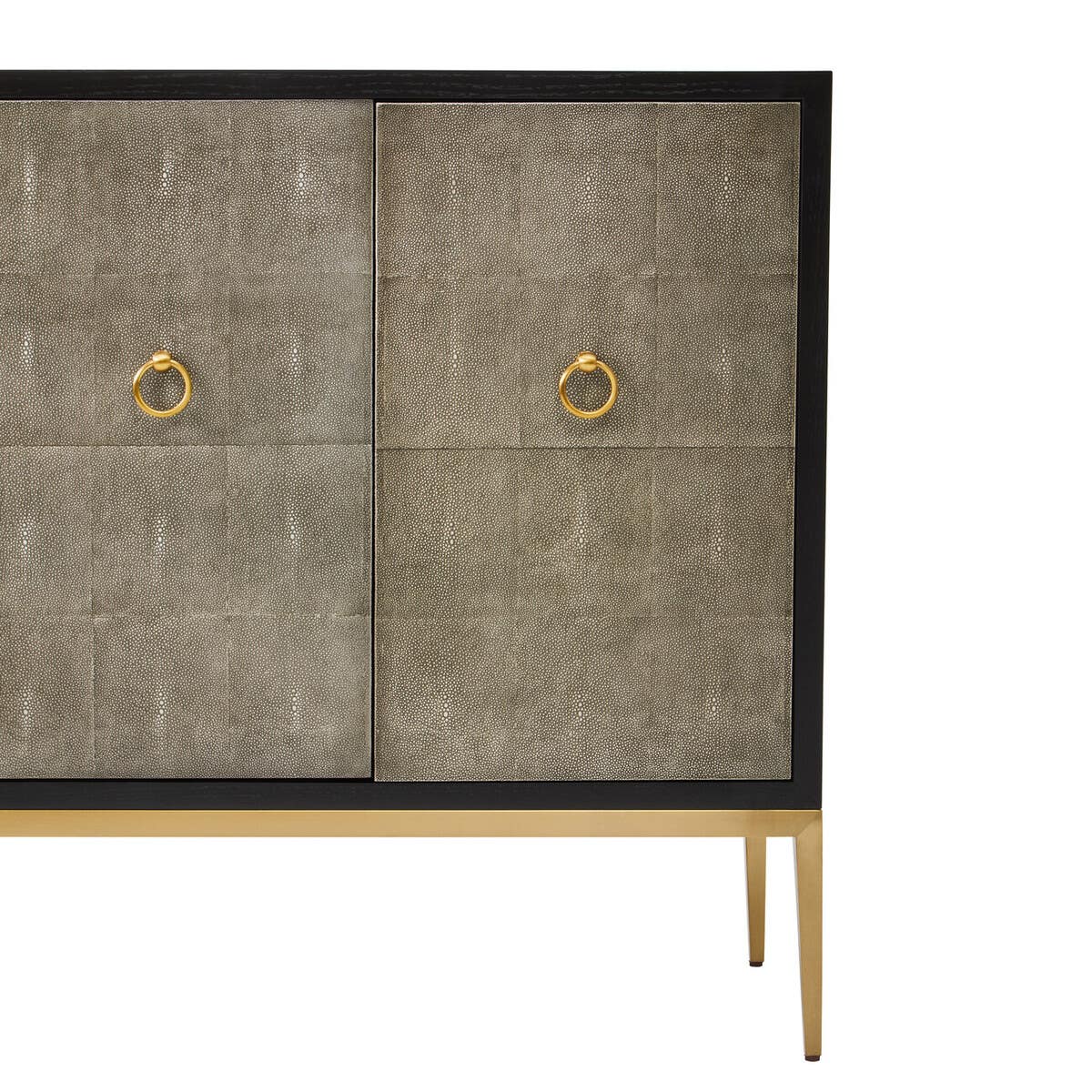Delsa Grey Shagreen 4 Door Sideboard – Black Top & Gold Legs - Image 5