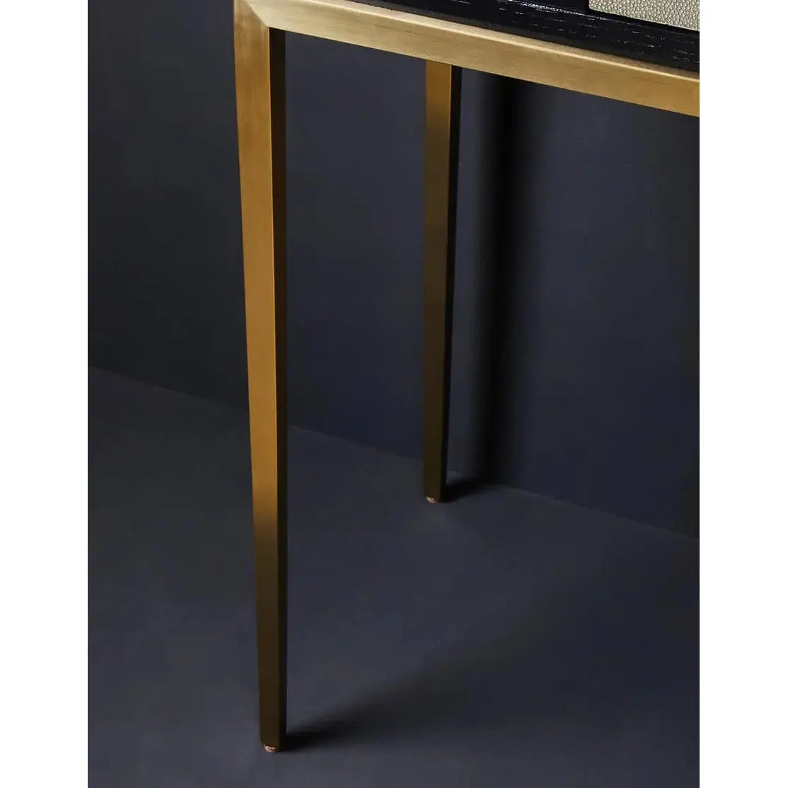 Delsa Shagreen Effect 1 Drawer Console Table – Black & Gold with Storage - Image 13