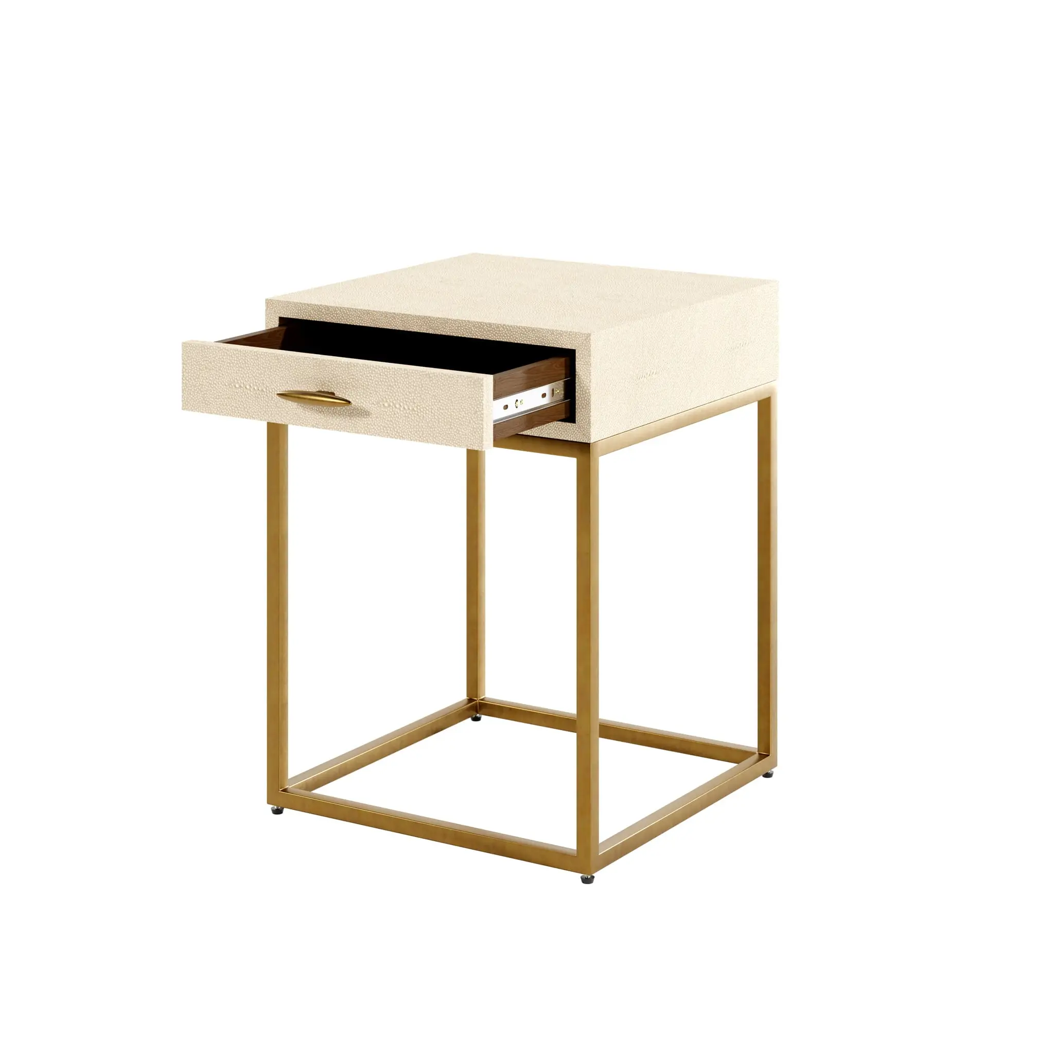 DI Designs Hampton Bedside Table in Ivory Shagreen - Image 3