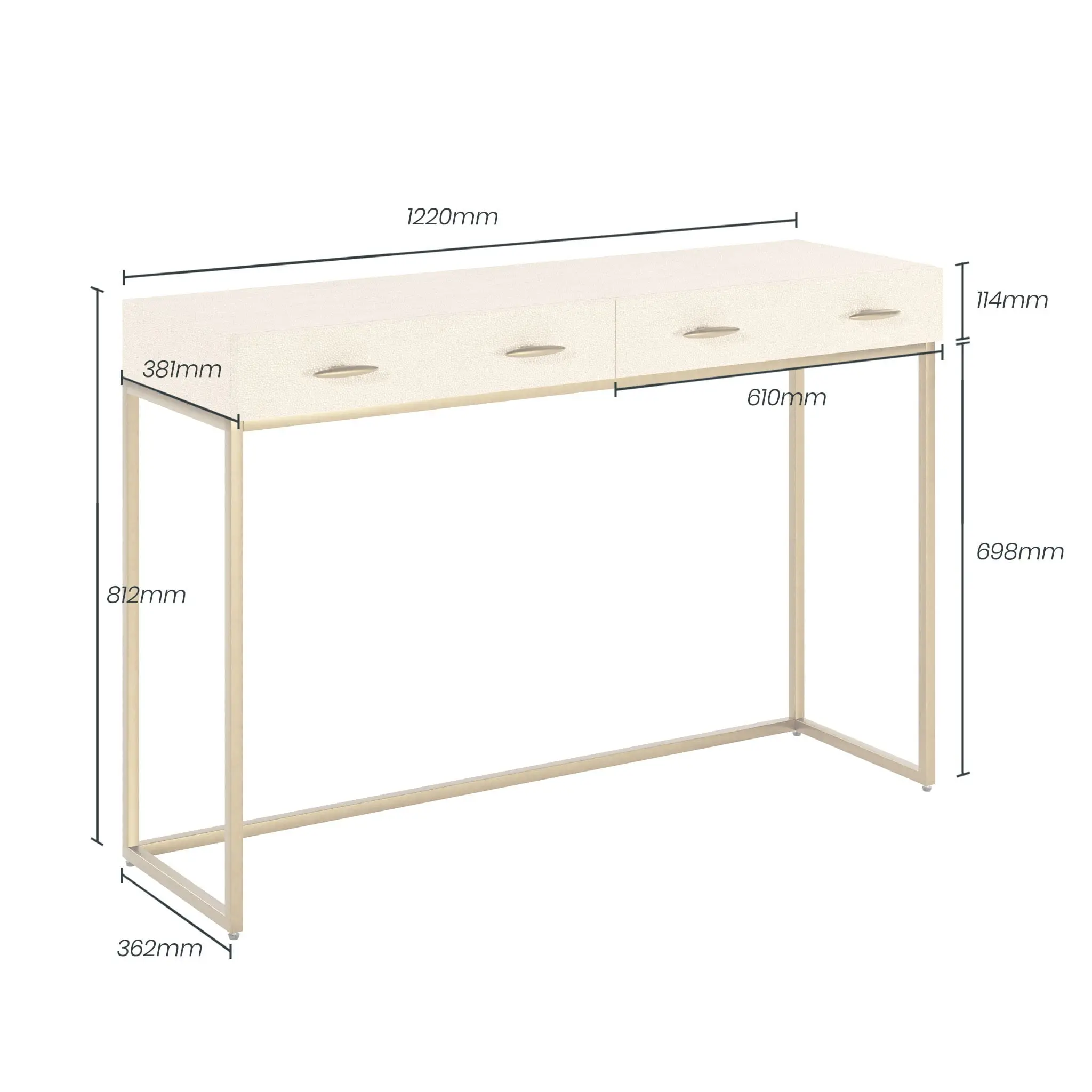 DI Designs Hampton Console Table in Ivory Shagreen - Image 4