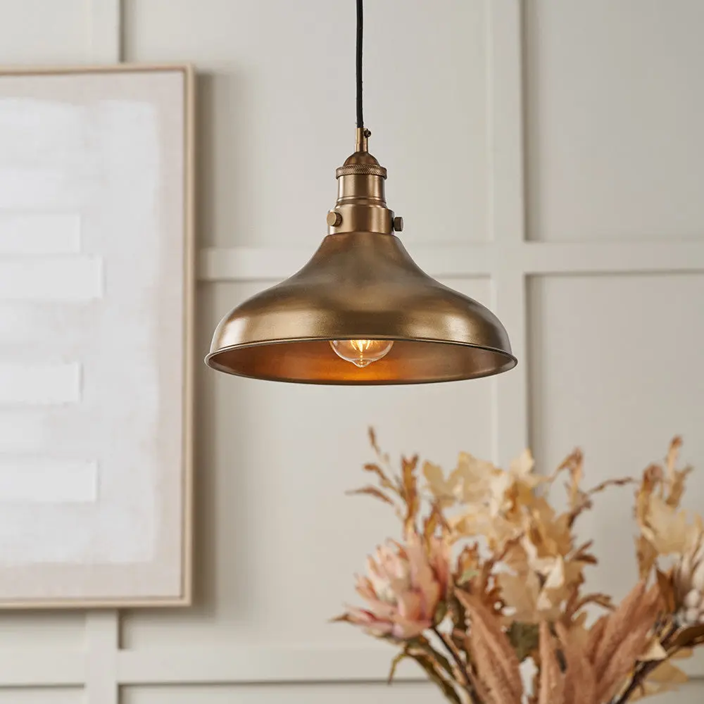 Ellis Antique Brass Cafe Metal Pendant - Image 2