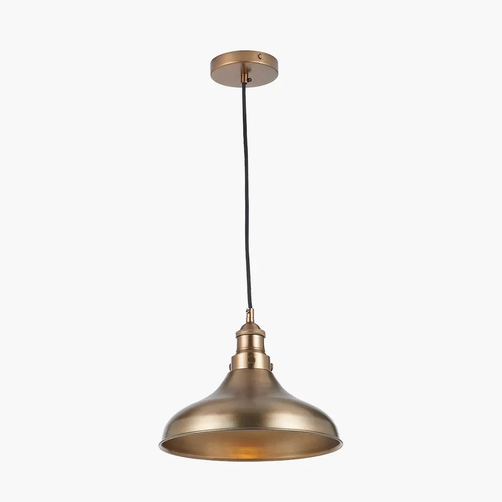Ellis Antique Brass Cafe Metal Pendant - Image 3