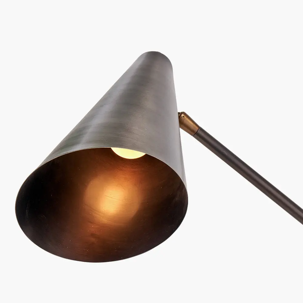 Emiliano Antique Bronze and Antique Brass Adjustable Task Floor Lamp - Image 10