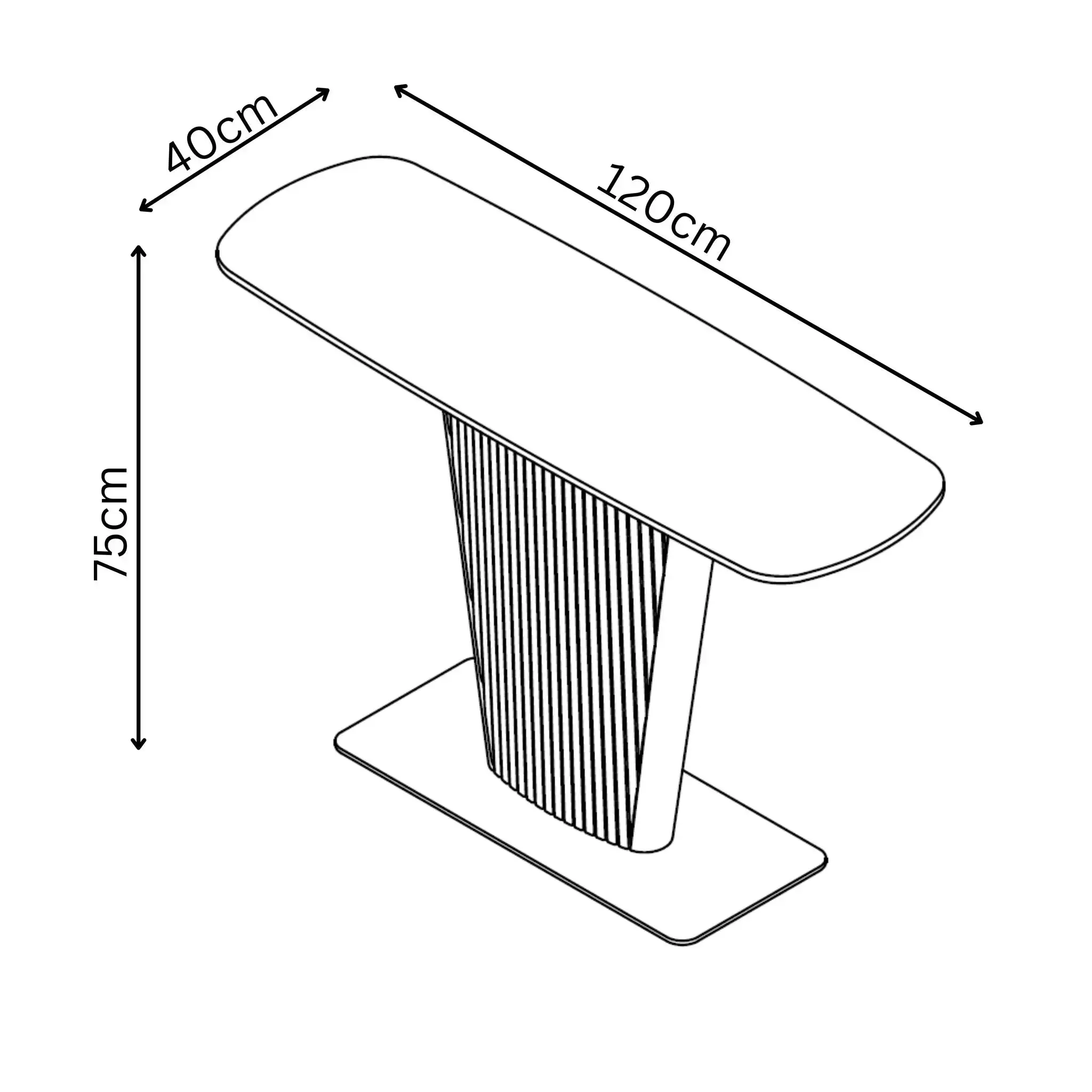 Estello Light Grey Ceramic Console Table - Image 3