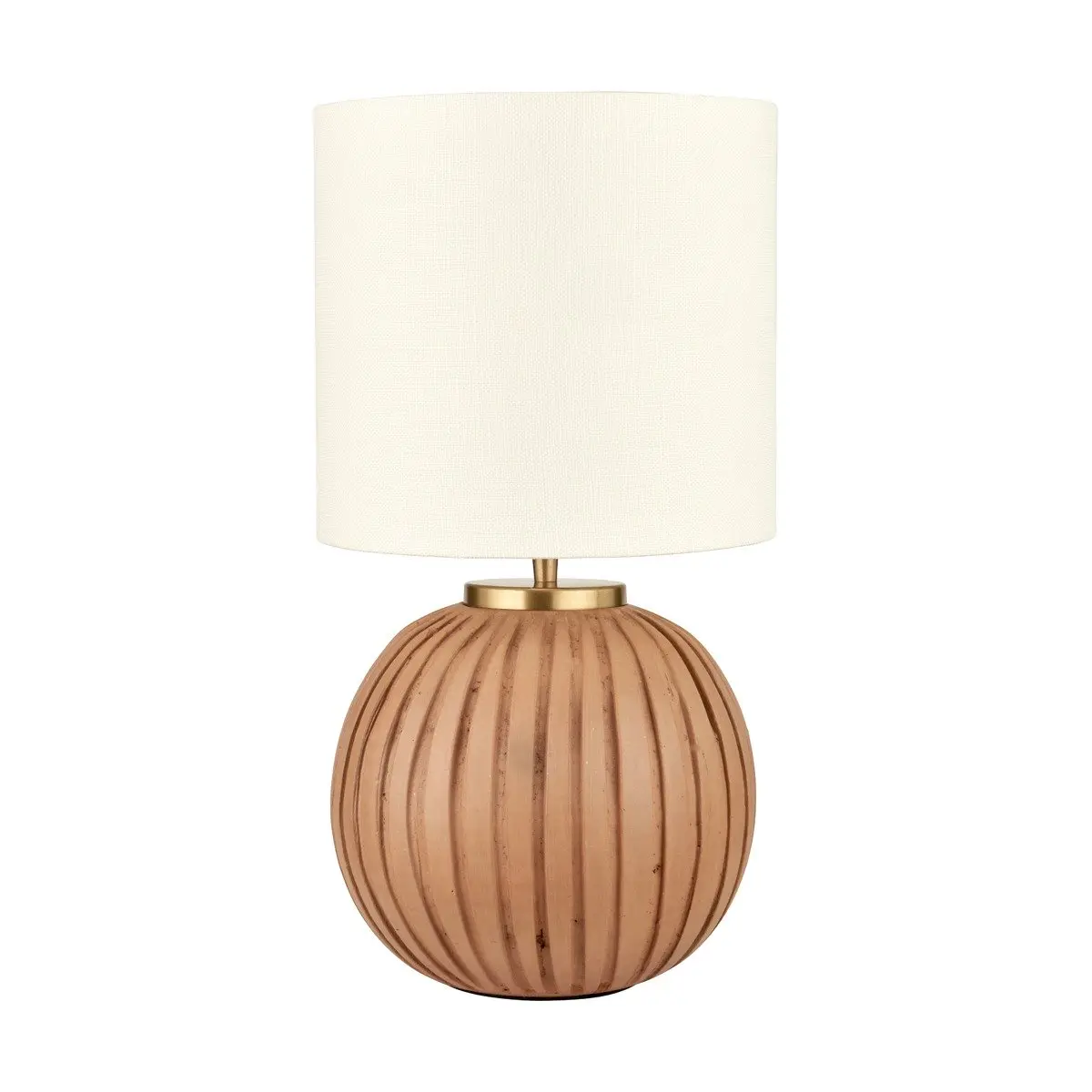 Ezekiel Terracotta Textured Ball Table Lamp in Natural