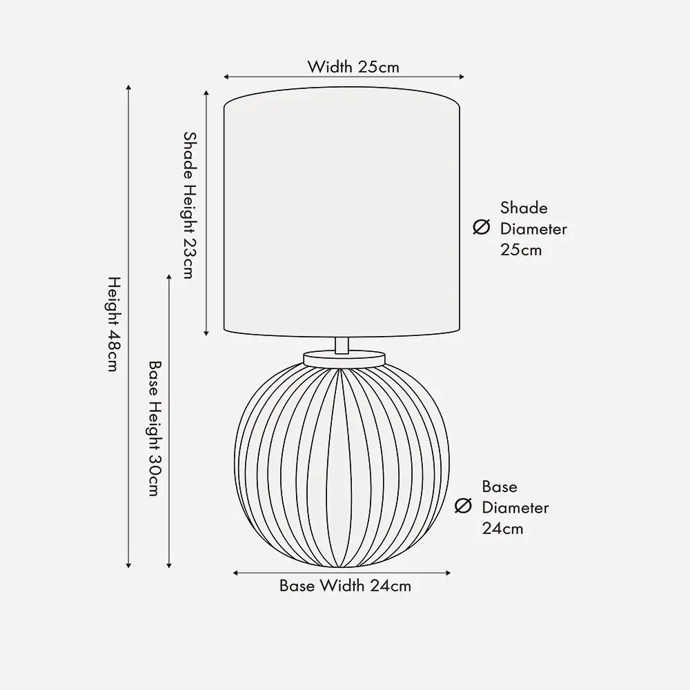 Ezekiel Terracotta Textured Ball Table Lamp in Natural - Image 10