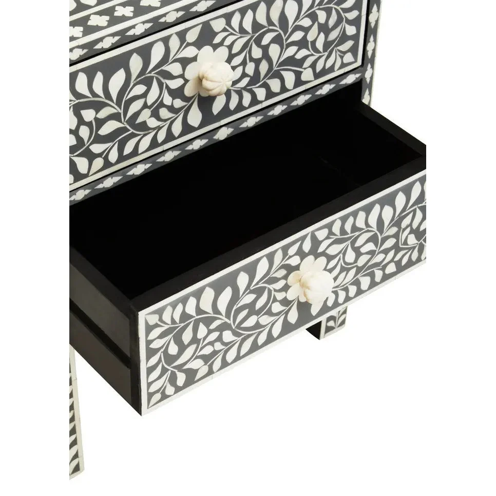Fazion 2 Drawer Bone Inlay Side Table - Image 12
