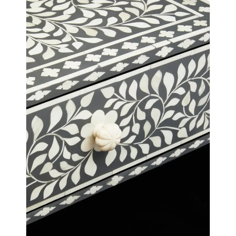 Fazion 2 Drawer Bone Inlay Side Table - Image 17