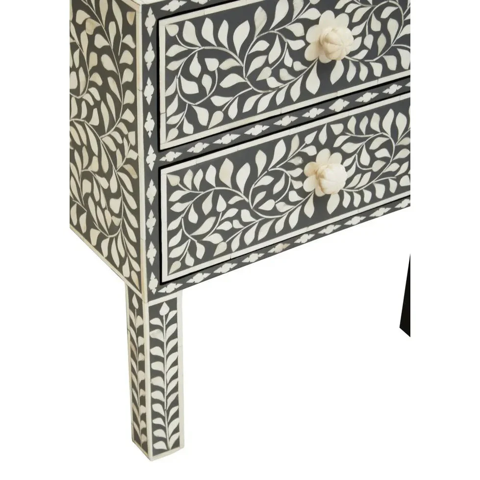 Fazion 2 Drawer Bone Inlay Side Table - Image 20