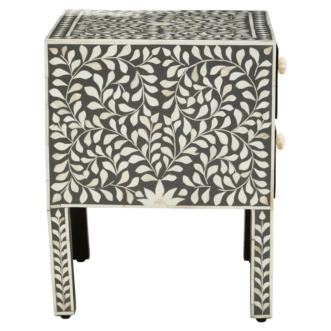 Fazion 2 Drawer Bone Inlay Side Table - Image 24