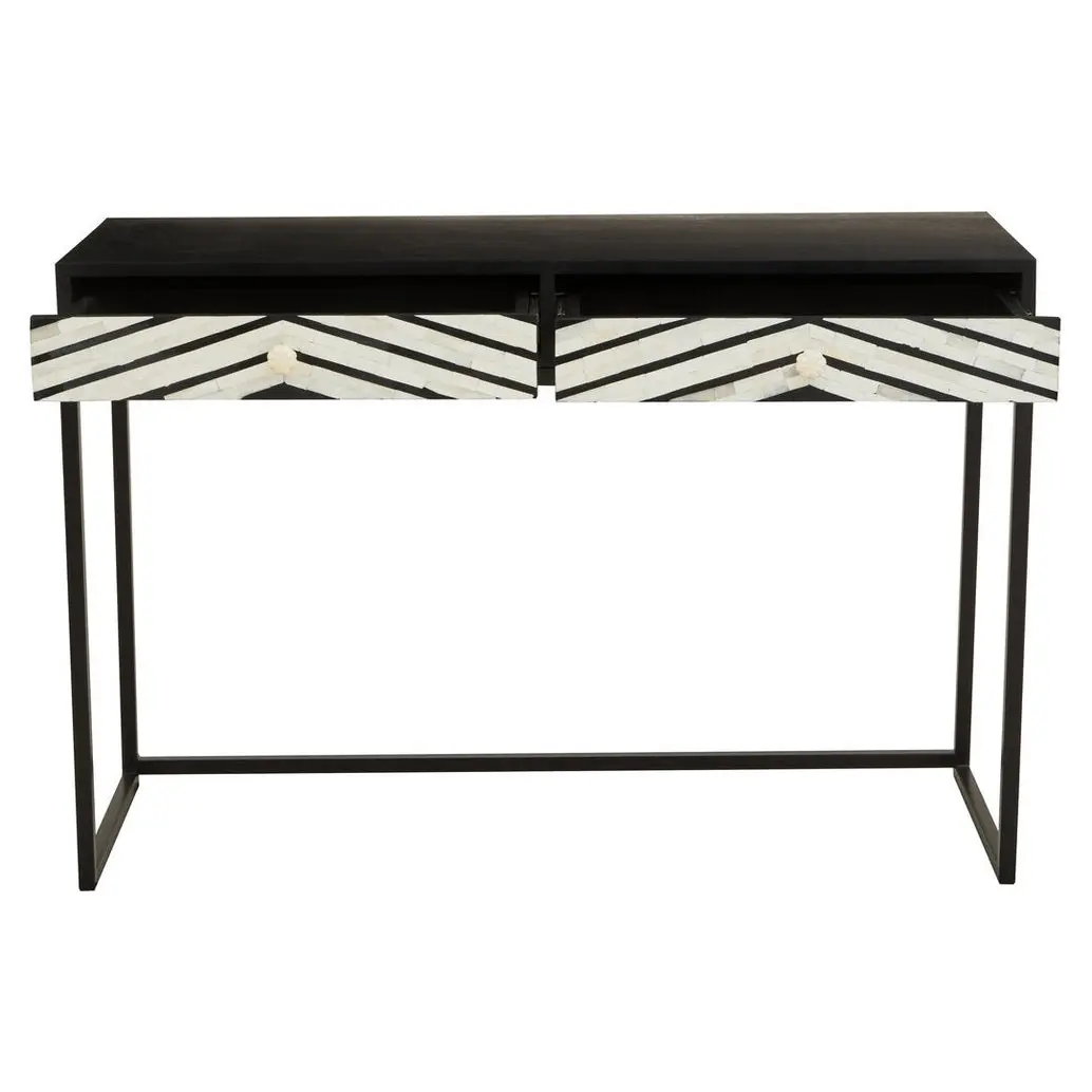 Fazion Bone Inlay Console Table with Two Drawers - Image 3