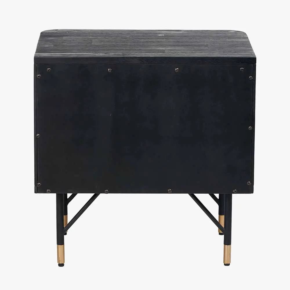 Fiji 1 Drawer Bedside in Black Acacia Wood & Natural Rattan - Pacific Lifestyle - Image 5