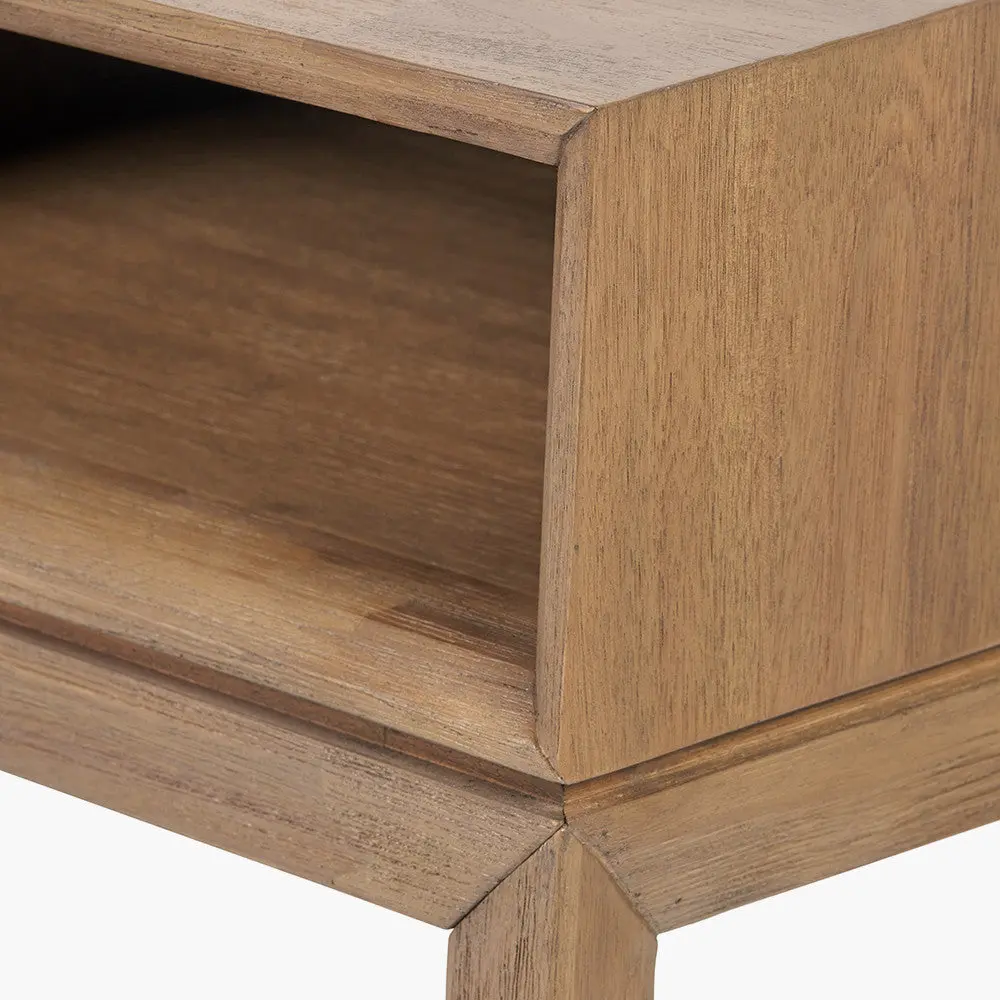 Gio Black & Natural Acacia Wood Console Table – 1 Drawer Hallway Table - Image 8