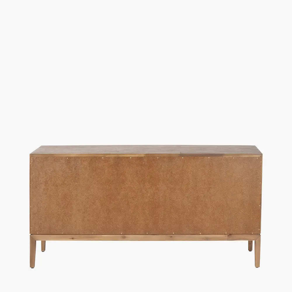 Gio Black and Natural Acacia Wood 4 Door Sideboard - Image 8