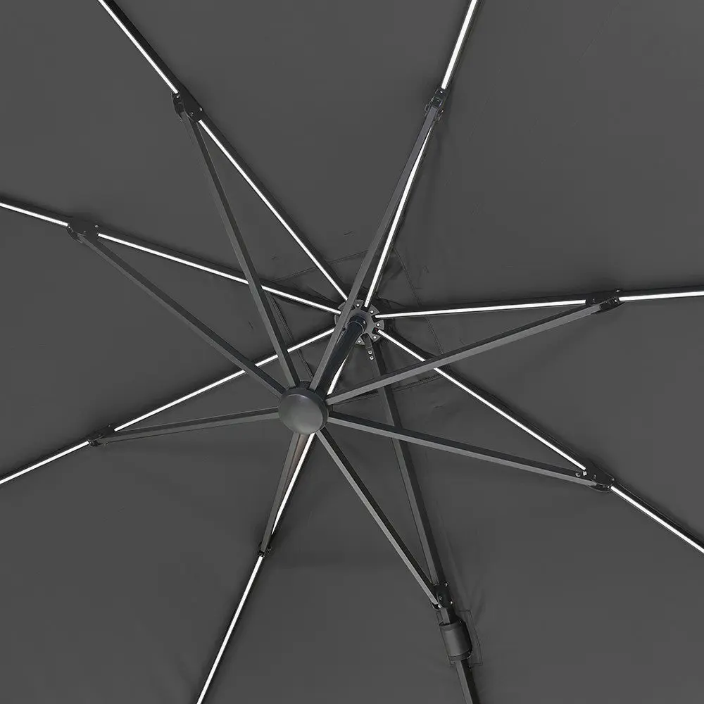 Glow Challenger T2 3m Square Anthracite Free Arm Parasol - Image 4
