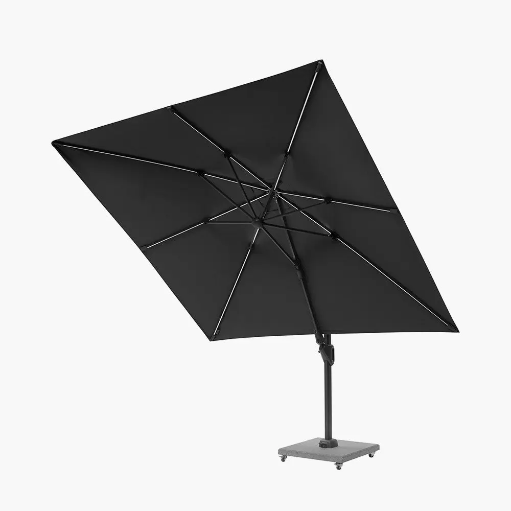 Glow Challenger T2 3m Square Anthracite Free Arm Parasol - Image 6