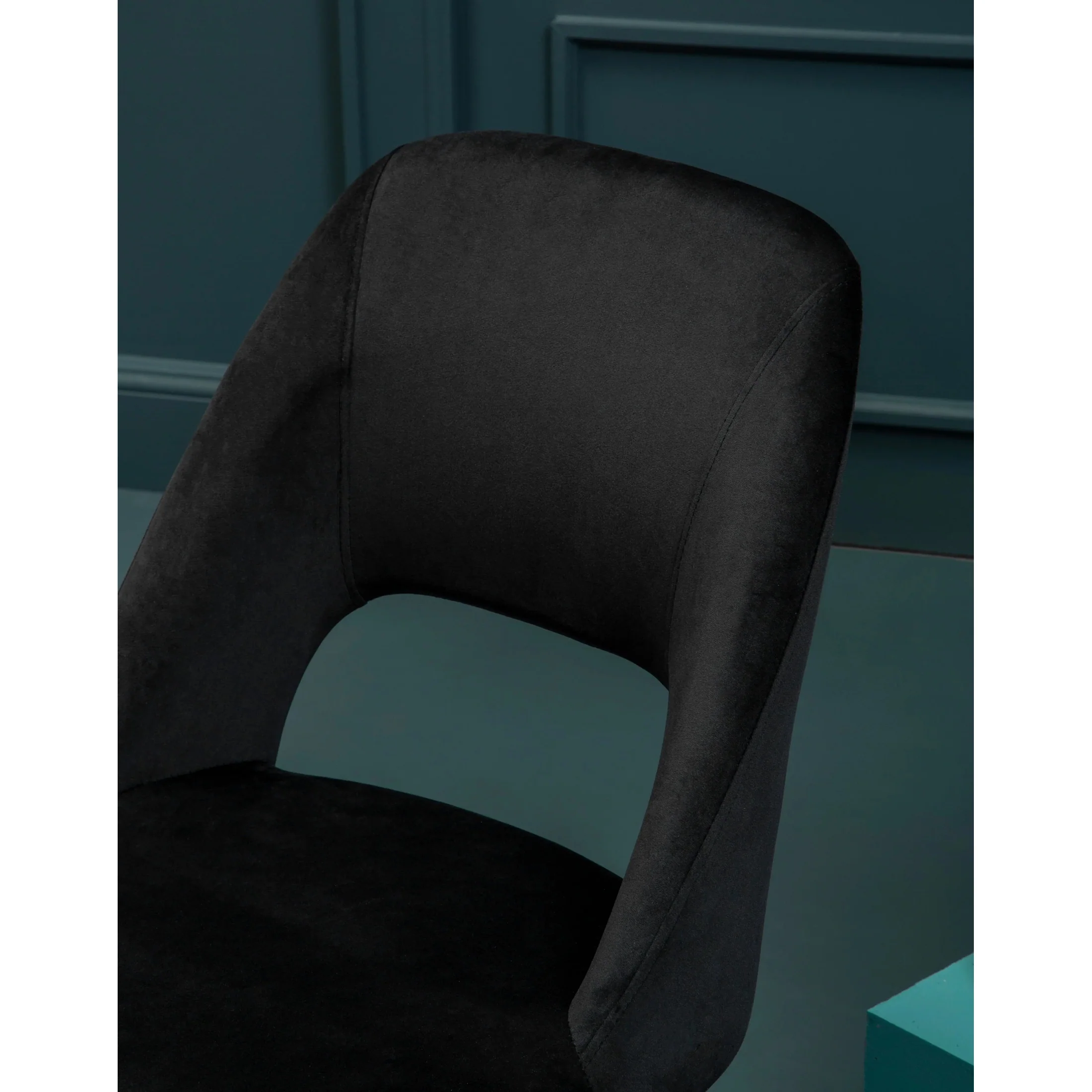 Grayson Black Velvet Dining Chair - Image 3
