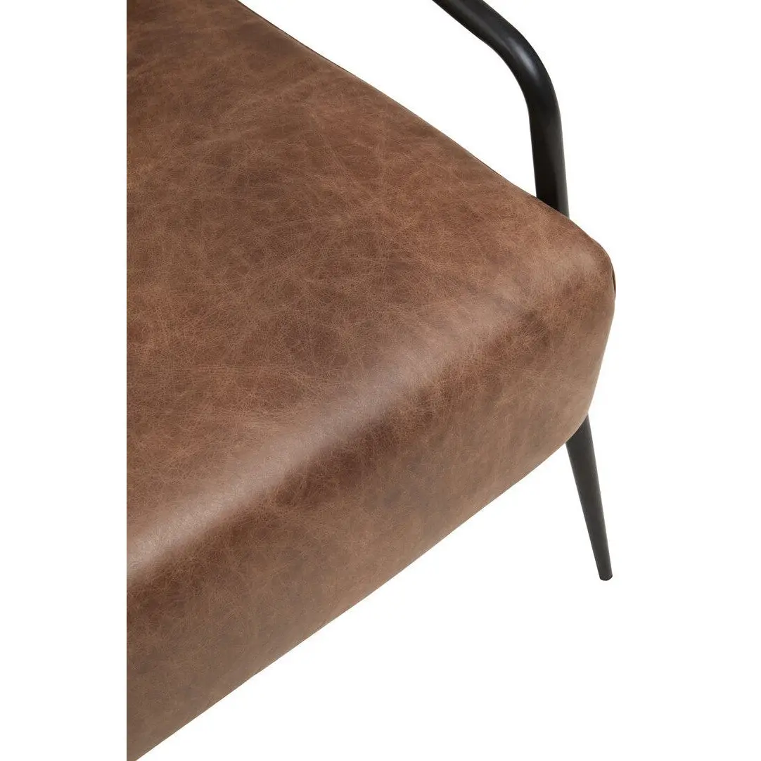 Hadley Brown Leather Chair with Tapered Back - Image 7