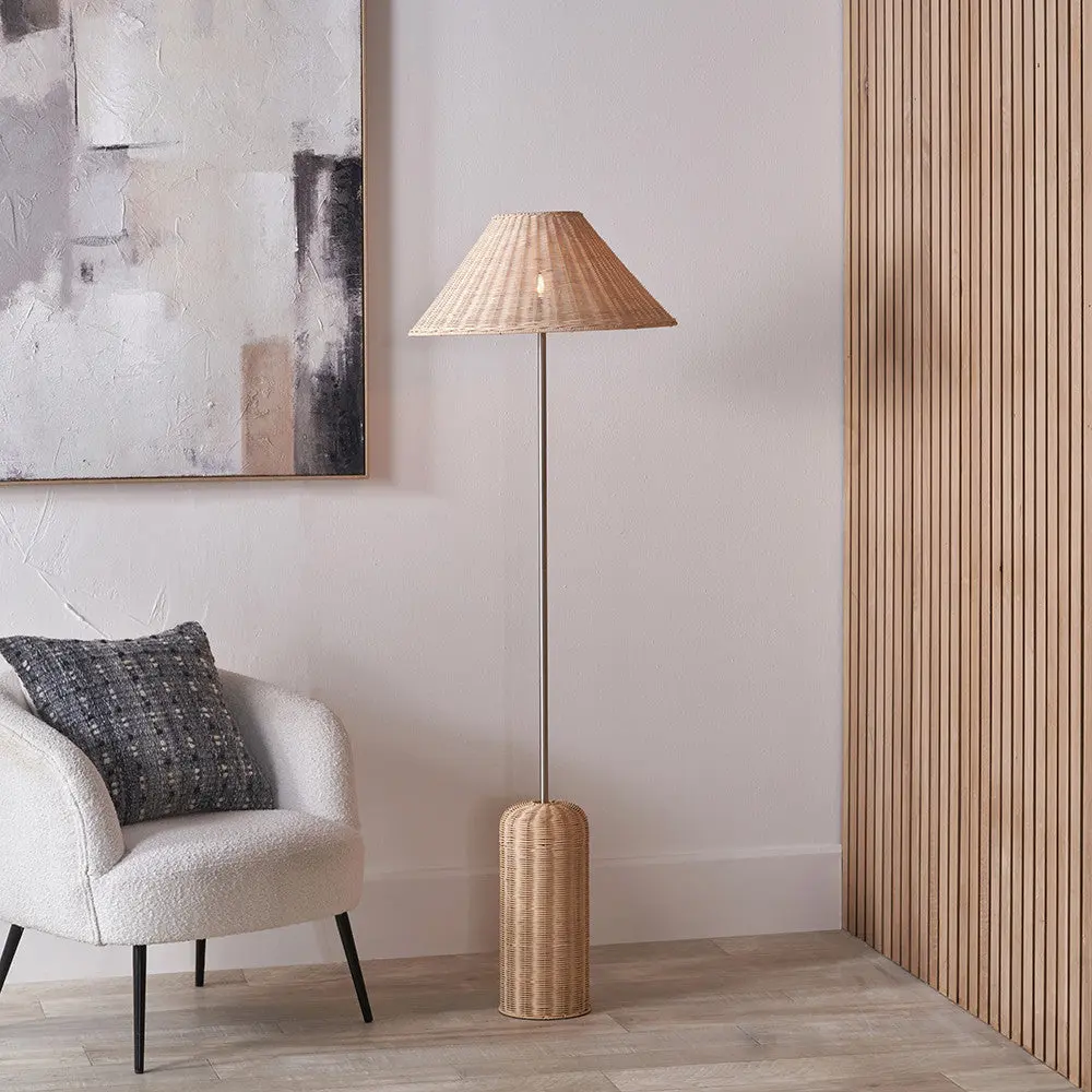 Hali Rattan Base and Shade Floor Lamp - Image 6