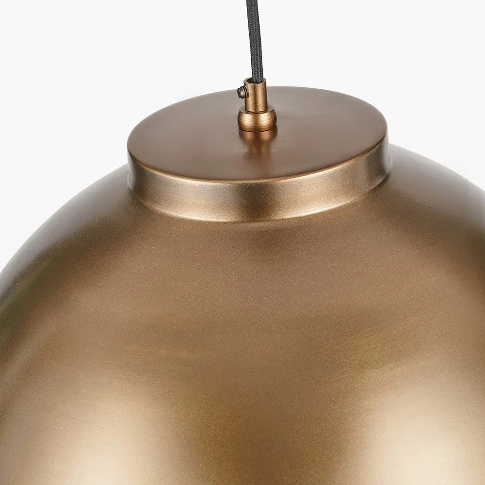 Harlem Antique Brass Domed Metal Pendant - Image 7