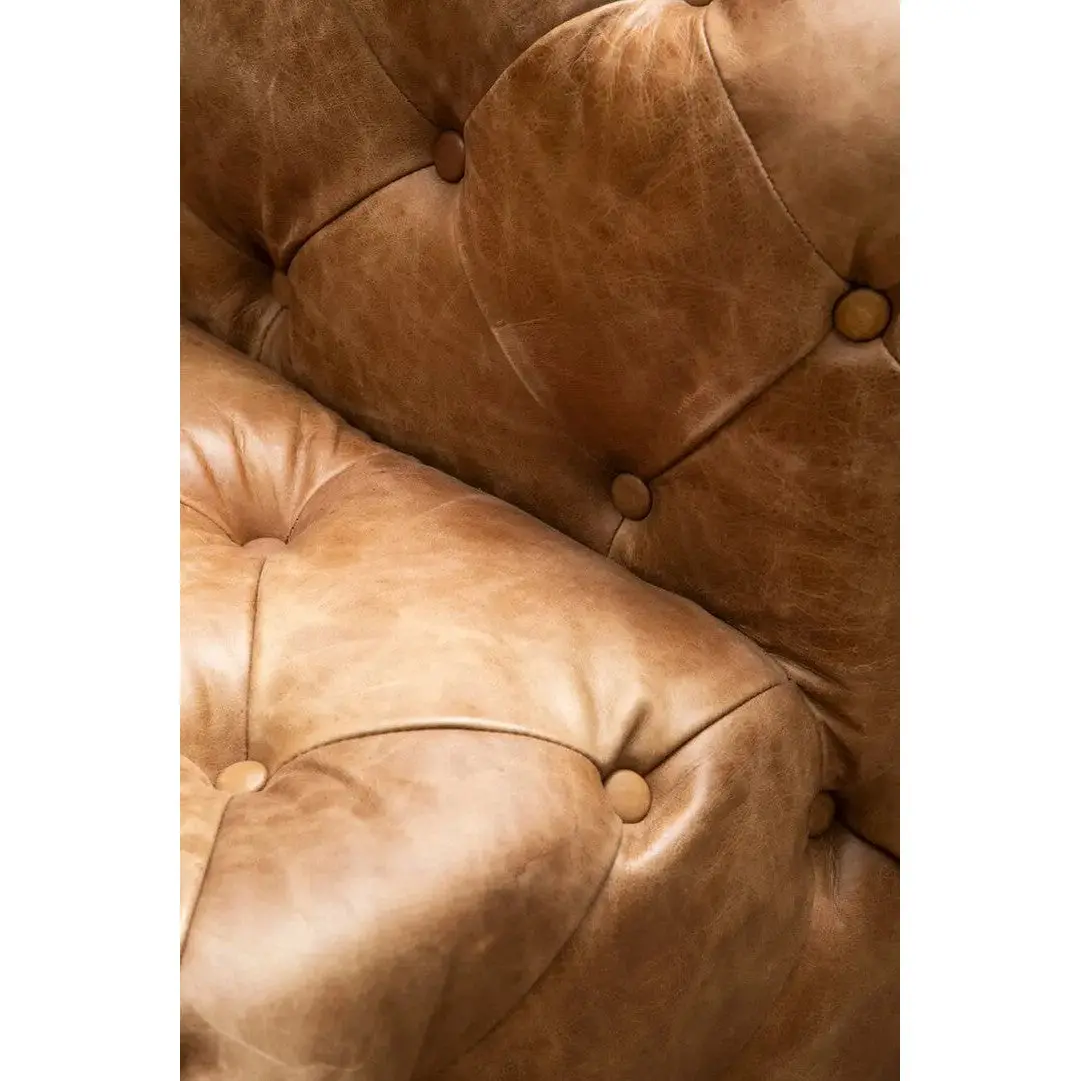 Haxton Tufted Leather Right Arm Sofa - Image 3