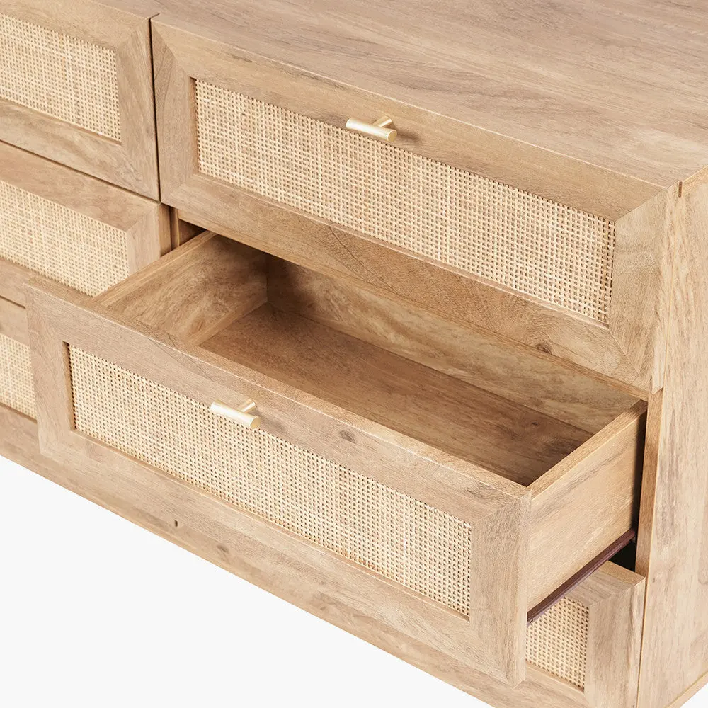 Henrik Rattan 6 Drawer Chest – Natural Wood Storage - Image 10
