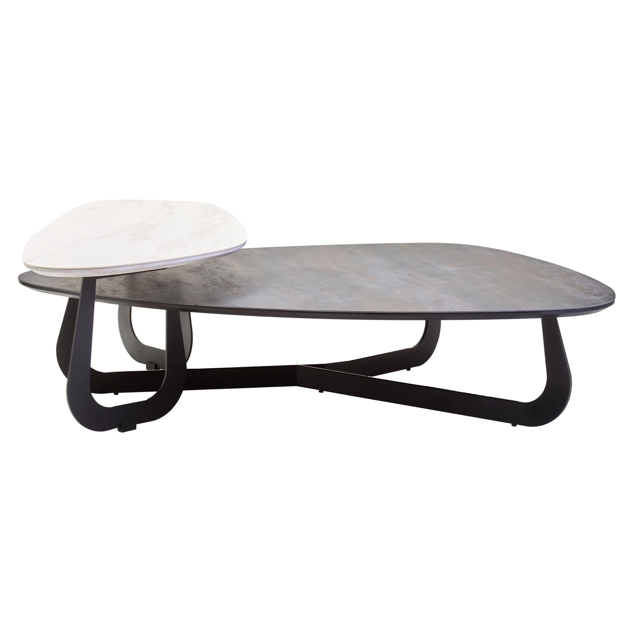 Impero 2 Tier Large Asymmetrical Ceramic Coffee Table - Image 13