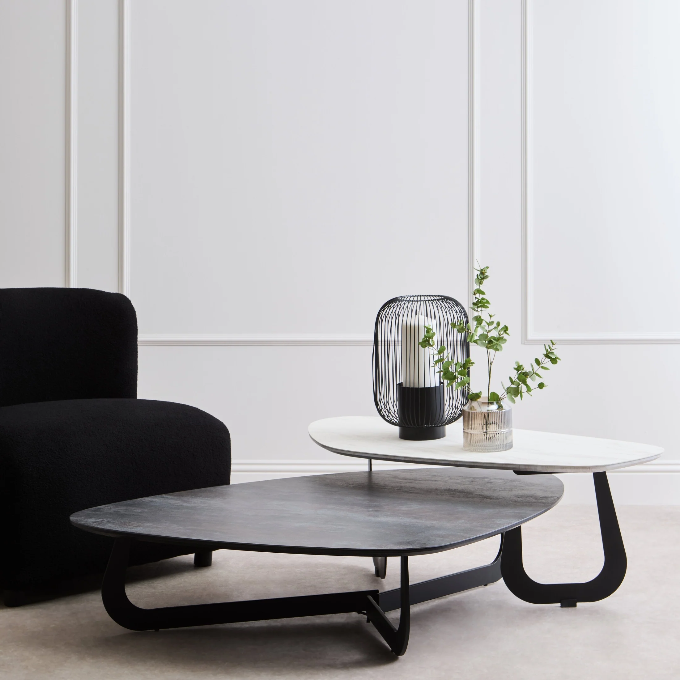 Impero 2 Tier Large Asymmetrical Ceramic Coffee Table - Image 2