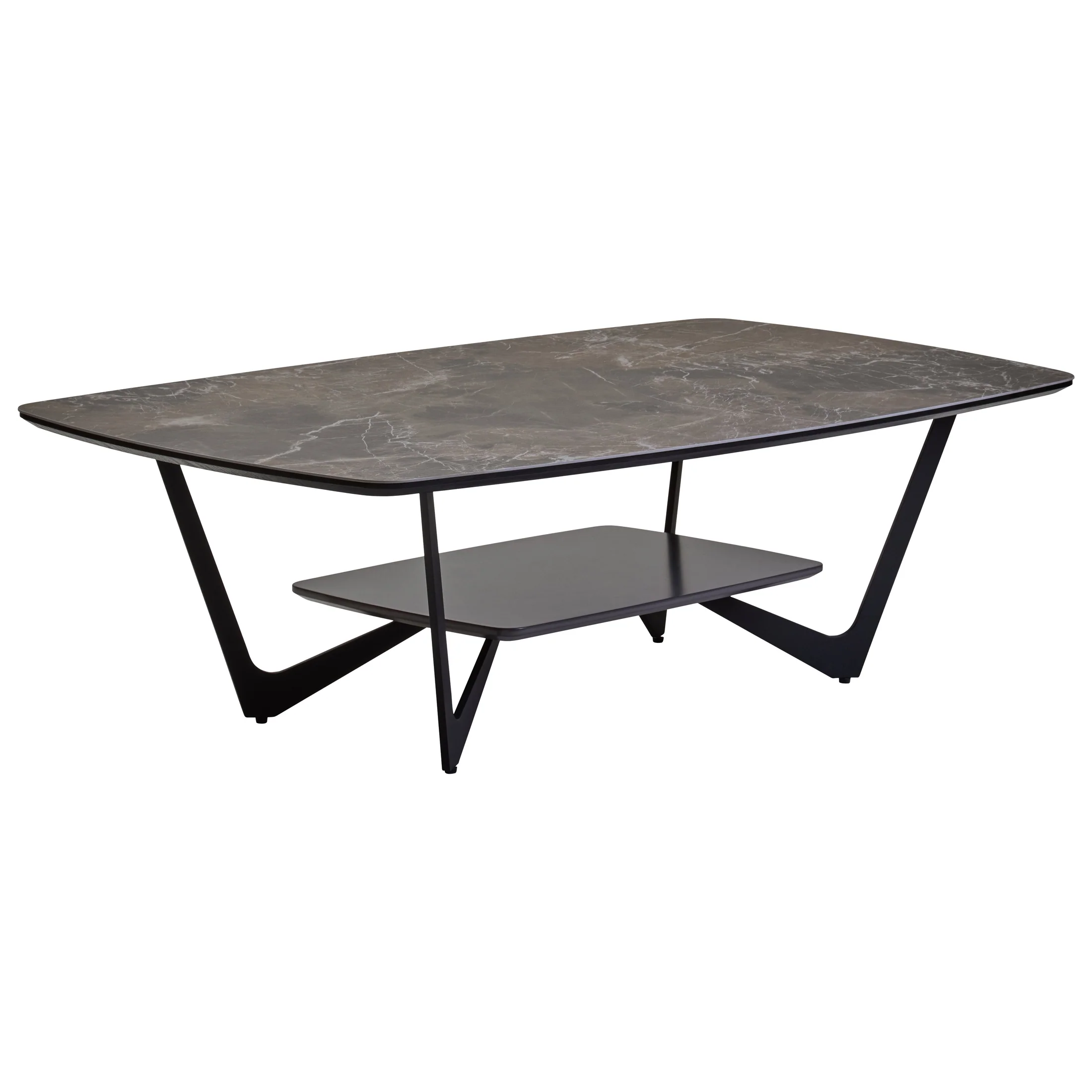 Impero Grey Ceramic Marble Effect Coffee Table - Image 5